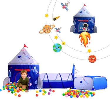 Imagem de Barraca Infantil 3 Em 1 Astronauta Espaço Foguete Linda Toca Túnel Cesta Basquete Barraca Infantil Para Meninos E Meninas, Presente Para Meninos E Meninas, Brinquedoteca Para Casa (Astronauta #2)