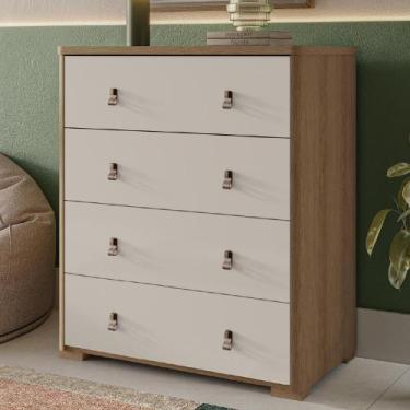Imagem de Cômoda Enseada 04 Gavetas Móveis Rimo, Jequitibá/Palha