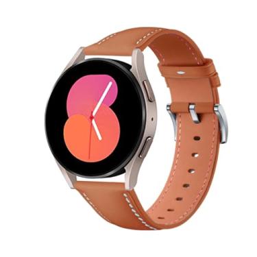 Imagem de HUANLONG Pulseiras de relógio de couro de 18 mm compatíveis com Garmin venu 3s/Forerunner 265s/Vivoactive 4S/Vivomove 3S, Huawei Watch GT4 de 41 mm, pulseira Fossil Gen 6 feminina e masculina, marrom