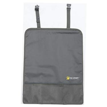 Imagem de TIKE SMART Tapete luxuoso de borda limpa com bolso de malha - protetor de assento e capa de assento com alça invisível e bordas rígidas - cinza/cinza (1 tapete)