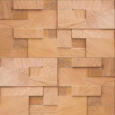 Imagem de Papel De Parede Adesivo Pedra Mosaico Marrom 5m