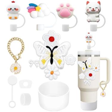Imagem de XIANGYUAN Conjunto de acessórios de copo Stanley de 14 peças para copo Stanley Cup de 850 g 1,134 g com alça, incluindo capa de canudo de 1 cm, conjunto de rolha de silicone à prova de derramamento