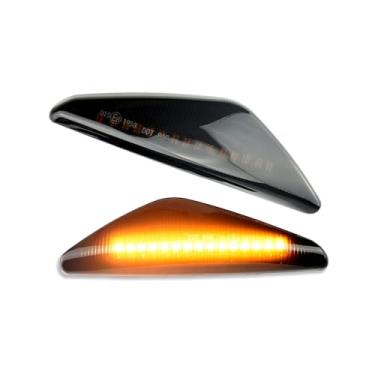 Imagem de AJHLJ® 2 peças de LED dinâmico marcador lateral piscante lâmpada piscante para BMW X3 X5 X6 F25 2011-2017 E70 2007-2013 (não para X5M) E71 / E72 2008-2014 Luz de seta para para-choque (preto)