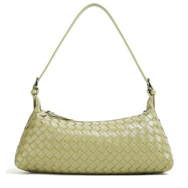 Imagem de YLYYHH Bolsas de ombro para mulheres, bolsa transversal de couro de tecido, bolsa pequena, bolsa Hobo fofa, bolsa de mão mini clutch, Verde, Medium