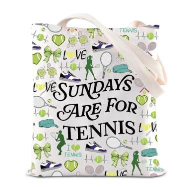 Imagem de TGBJE Sunday Play Bolsa de compras de tênis para amantes de tênis, presente de capitão de tênis, Bolsa de tênis