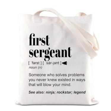 Imagem de KUIYAI Bolsa de lona com definição de primeiro sargento Primeiro Sargento Presente Patriótico Presente de Promoção Primeiro Sargento, Firstsergeantts-us, middle