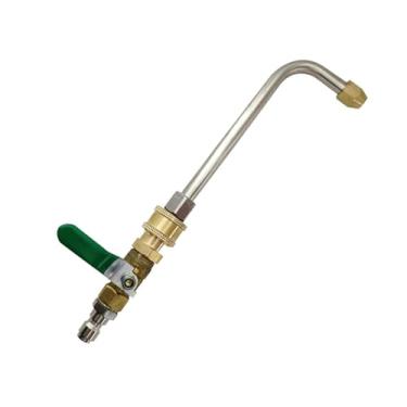 Imagem de Generic Extensão de lavadora de alta pressão 1/4 Conexão rápida Haste curva fácil de usar Haste de limpeza premium eficiente Peças Adaptador de mangueira, 90 Graus