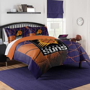 Imagem de NORTHWEST Conjunto de edredom Phoenix Suns oficialmente licenciado pela NBA – Casal/Queen e Twin/Twin GG – Roupa de cama macia com logotipo do time e fronhas – Conjunto de quarto de fã de basquete