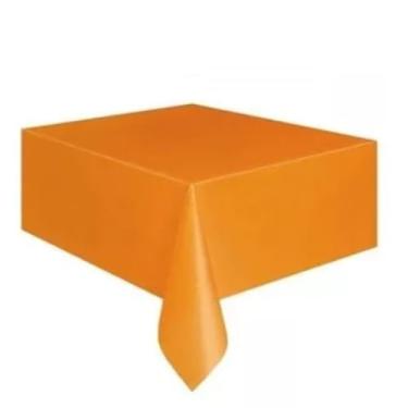 Imagem de Kit 10 Toalhas Plástica de Mesa Para Convidados 70x70cm(Laranja)