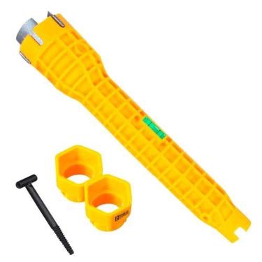 Imagem de Chave Lavatório Multifuncional Alumínio E Abs - Dtools - 3 Cabeças Intercambiáveis