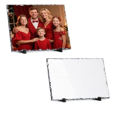 Imagem de Aulsetch Placa de pedra em branco de ardósia de sublimação para 25 x 30 cm, 2 peças, decoração de parede e mesa