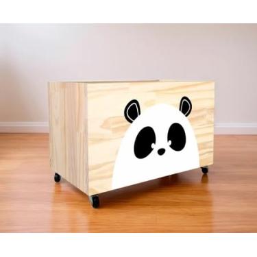 Imagem de Caixote de Madeira para Brinquedos, Caixa Organizadora de Madeira, Baú com rodas para Brinquedos