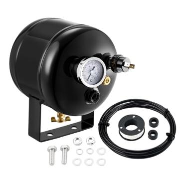 Imagem de BDFHYK Tanque de ar de 0,5 galão, 5 portas com rosca NPT de 1/10.2 cm, classificação de 150 PSI para suspensão a ar, sistema de freio a ar, enchimento de pneu e buzinas de caminhão e trem