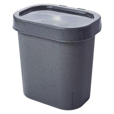 Imagem de Lixeira Compacta de Pia Cozinha 2,5L com Tampa Esconde Sacola Cinza Ma