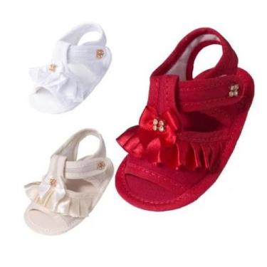 Imagem de Sapatinho Bebê Kit 3 Pares Sandália Chinelo Bebê Menina Rn KIT126 - Ni