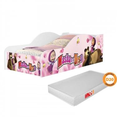 Imagem de Cama Infantil Princesa e o Urso com Colchão Menino Menina Casinha Grad