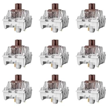 Imagem de Interruptor de teclado marrom clássico, interruptor tátil de 3 pinos RGB SMD 50gf para teclado mecânico de jogos (marrom, 108 peças)