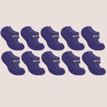 Imagem de Kit 10 Meias Sapatilha Antiderrapante Yoga Pilates Selene, Roxo,  34 a