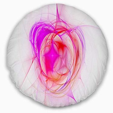 Imagem de Sala de estar Redonda, Sofá, Almofada de Alta Qualidade da Designart Explosion Fractal Explosion Supernova Abstrata + Capa de Almofada Impressa em ambos os lados 50 cm