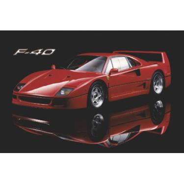 Imagem de BUY ART FOR LESS Ferrari F-40 oficialmente licenciado - Pôster artístico - 61 x 91 cm - Impressão decorativa - Papel pôster - Pronto para emoldurar