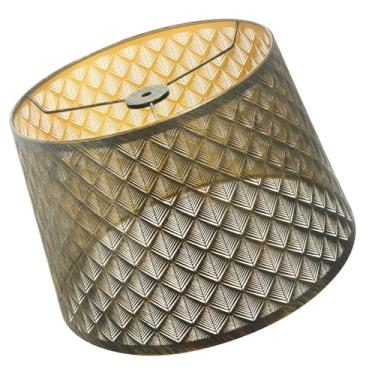 Imagem de SWAIFDEE Abajur De Tambor De Metal, Abajures De Ferro Médios Para Luminária De Mesa Pendente De Chão, Abajur De Reposição 25 Cm Superior X 30 Cm Inferior X 20 Cm De Altura, Encaixe Tipo Aranha, Capa