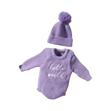 Imagem de Macacão De Tricô Para Bebês Meninos E Meninas, Com Chapéu Pompom, Para