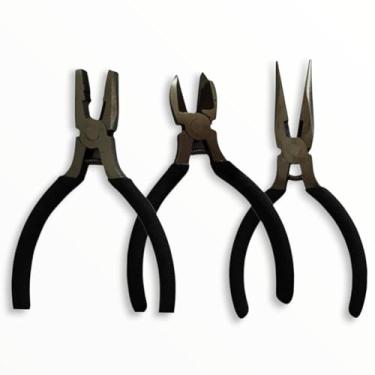 Imagem de Jogo de Alicates de Precisão, Kit 3 Peças 4.5'' com Bico, Corte e Universal em Aço Carbono para Eletrônica, Artesanato e Hobby