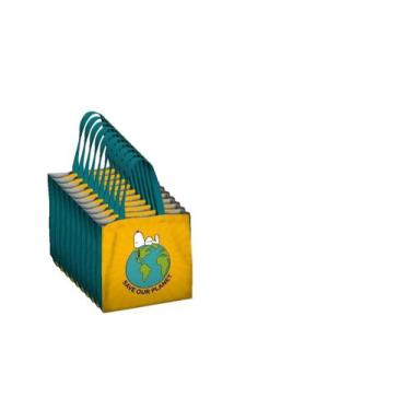 Imagem de Kit 10 Sacolas Ecobag Snoopy Salve O Planeta Amarelo - Clio