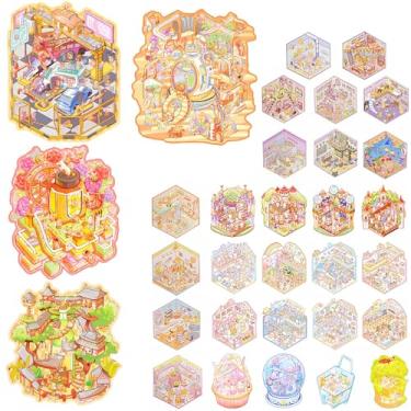 Imagem de Cenas de diorama de mini sala reutilizáveis, conjunto com 32