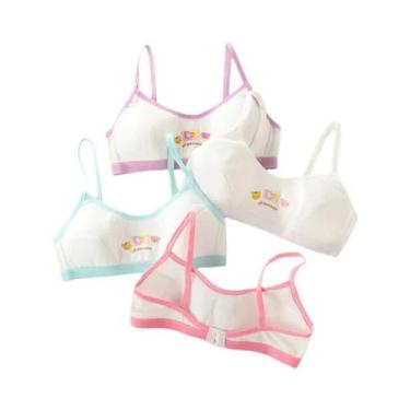 Imagem de Sutiãs de Algodão para Adolescentes - Kit com 4 Peças e Fivela Traseir