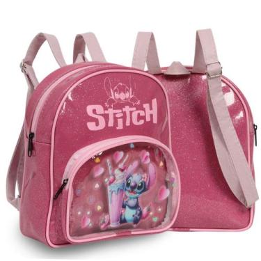 Imagem de Mochila Infantil Feminina Lilo & Stitch Costas Reforçada - Plike