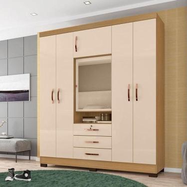 Imagem de Guarda Roupa Casal Ambiente Imperatriz Carvalho Americano Off White - Incorplac