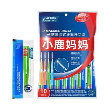Imagem de Escova Interdentária Portátil Fawnmum 0.6-1.0mm Ferramentas Orais Para