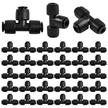 Imagem de SPEEDWOX 30 peças de conectores em T de eficiência rápida de 1/10.2 cm, acessórios de irrigação, acessórios de bloqueio de gotejamento, acessórios sem vazamento, para sistema de irrigação por