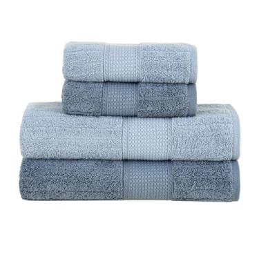 Imagem de Jogo de Toalhas Buddemeyer Fio Penteado Alva Banho Azul/Azul 4 Peças