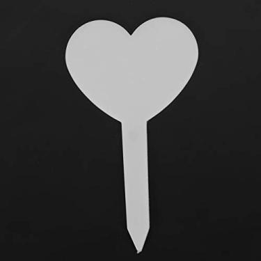 Imagem de Yctze Etiquetas de Plantas de Formato de Coração de 100pcs - Rótulos de Jardim de PVC à Prova d'água para Plantas, Bandejas de Mudas e Vasos de Flores - Tags de Identificação Coloridas e (Branco)