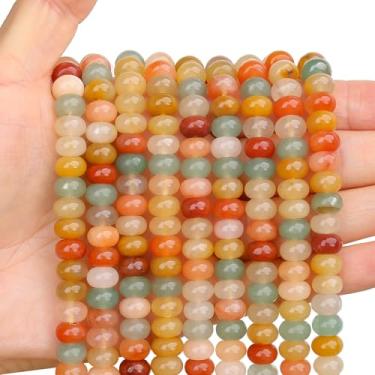 Imagem de BONNY BOXX 1 fio natural 5 * 8 mm contas de rondelle de aventurina de cores mistas, contas de pedra de disco de ábaco natural, pedra preciosa espaçadora solta para pulseira faça você mesmo, colar e