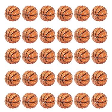 Imagem de Fashewelry 30 peças de contas de chiclete de strass 20 mm basquete discoteca tema esportivo resina contas redondas de chiclete para caneta com contas cordão chaveiro bolsa corrente fabricação de joias