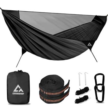 Imagem de CROSSHIP Rede de acampamento com rede mosquiteira, barraca de rede para 2 pessoas, portátil, nylon de paraquedas para ambientes internos, externos, caminhadas, mochilão, quintal, praia, viagens