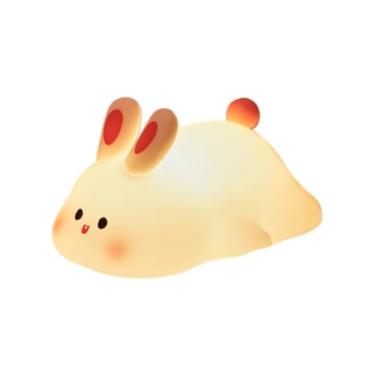 Imagem de Toque Recarregável Lâmpada De Silicone Coelho Coelhinho Noturna RGB Dimerizável Recarregável De USB