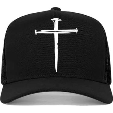 Imagem de Boné aba curva trucker cruz sagrada gospel evangélico cristão - Dog's,