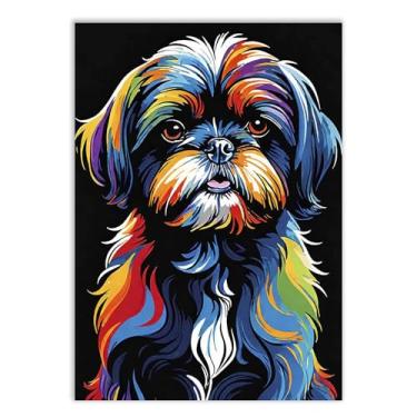 Imagem de Placa Decorativa Cachorro Shih Tzu Cão Ilustração Vetor Decoração Poster Quarto Sala