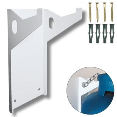 Imagem de Fixador Aço Alta Resistência Suporte De Parede Para Botijão De Gás (Branco)