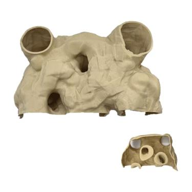 Imagem de Xanadued Decoração de caverna de aquário, curva natural impressa em 3D sob caverna de túnel de cascalho (pequena)