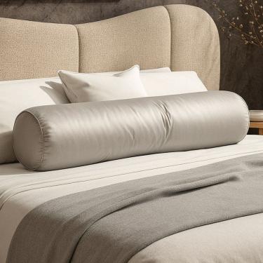 Imagem de Almofada Travesseiro Bastão Tubo Rolo Dot 140cm Macia Veludo Bege - Desk Design