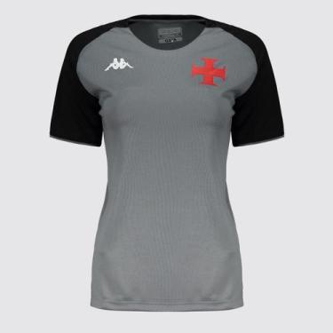 Imagem de Camisa Kappa Vasco Treino Atleta 2025 Feminina Cinza, GG