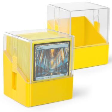 Imagem de Minahao Pacote com 2 caixas de baralho para 2 conjuntos de baralho MTG Commander ou 200 cartas TCG. - Caixa organizadora de cartões com tampa transparente para mais de 100 cartas de manga única