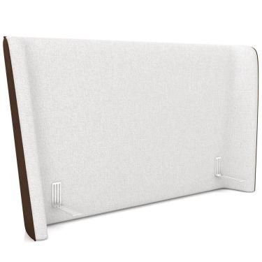 Imagem de Cabeceira Cama Box Casal 140cm Nilo P05 Corino Marrom Bouclê Cru - Lyam Decor