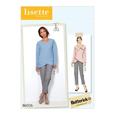 Imagem de Butterick Patterns B6526 E5 Misses Misses' Crossover Knit Top and Side-Seam-Detail Pants by Lisette, Size 14-22 6526