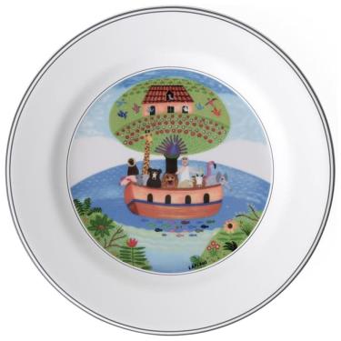 Imagem de Prato para Salada ou Aperitivo de 21 cm com Tema Arca de Noé, Formato Redondo e Material de Porcelana, Villeroy Boch, Branco Colorido